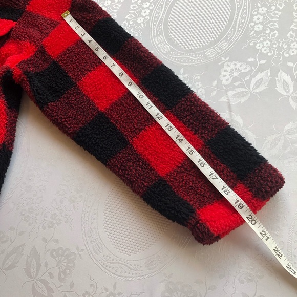 CI SONO Los Angeles Black/Red Checkered Flannel Fleece Jacket Women’s Size XL - Picture 15 of 16